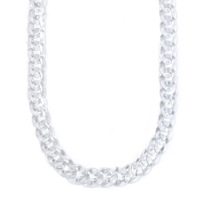 Mask Chain Necklace - 19mm Curb in Clear Lucite